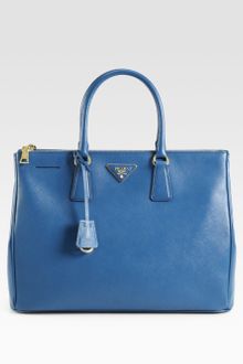 Prada Saffiano Lux Doublezip Tote Bag - Lyst