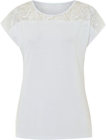 Therapy Lace Yoke Tee - Lyst
