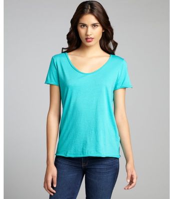 Three Dots Seaglass Cotton Relaxed Scoop Neck T-shirt - Lyst