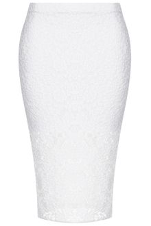 Topshop White Lace Tube Skirt - Lyst