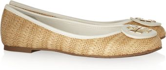 Tory Burch Reva Raffia Ballet Flats - Lyst