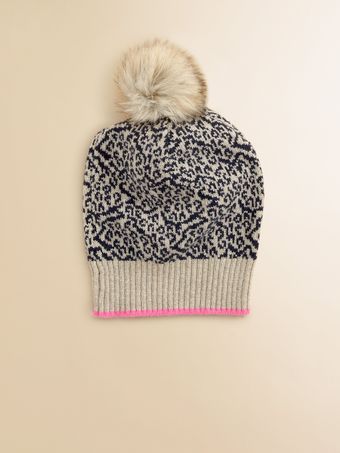 Juicy Couture Girls Snow Leopard Knit Hat - Lyst