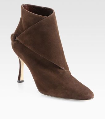 Manolo Blahnik Diaz Suede Ankle Boots - Lyst