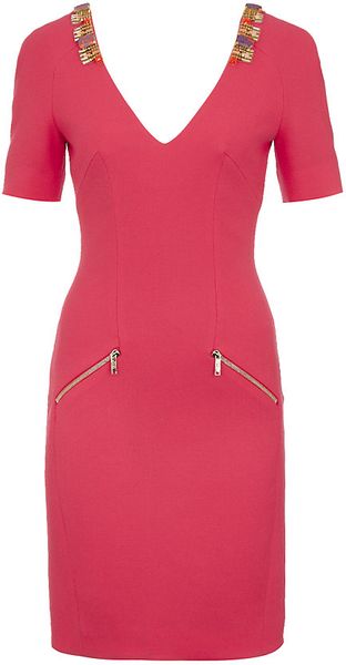 Matthew Williamson Embellished V-Neck Dress - Lyst