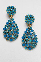 Oscar de la Renta Jeweled Drop Earrings