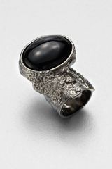 Saint Laurent Antiqueinspired Silvertone Arty Ovale Ring