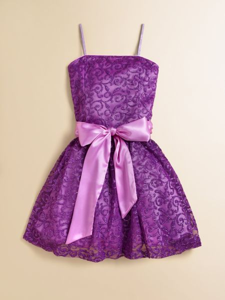 Un Deux Trois Girls Sparkle Party Dress in Beige (violet) - Lyst
