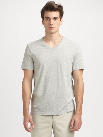Vince Cotton V-Neck Tee - Lyst