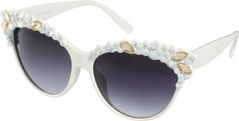 ASOS Collection Asos Embellished Gem Cat Eye Sunglasses - Lyst
