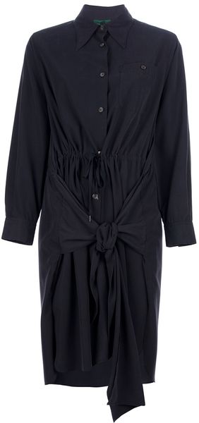 Jean Paul Gaultier Ruched Shirt Dress - Lyst