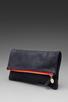 Clare Vivier Foldover Clutch in Navy - Lyst