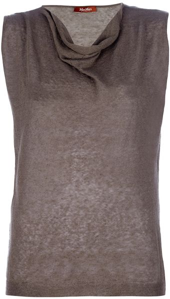 Max Mara Studio Cowl Neck Top - Lyst