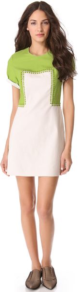 3.1 Phillip Lim Eyelet Combo Shift Dress - Lyst
