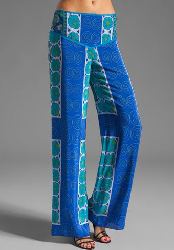 Anna Sui Printed Wide Leg Pant in Royal Multi - Lyst