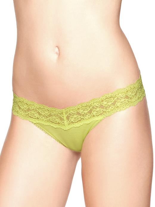 Gap Cotton Lacetrim V Thong in Green (clean lime) Lyst