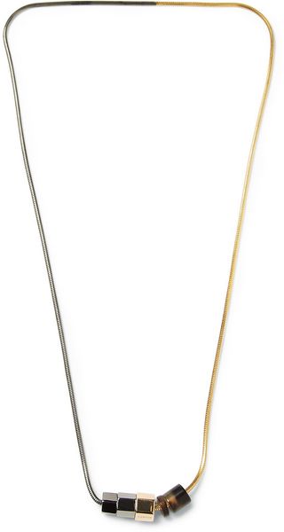 Lanvin Gold and Rhodium Plated Necklace - Lyst