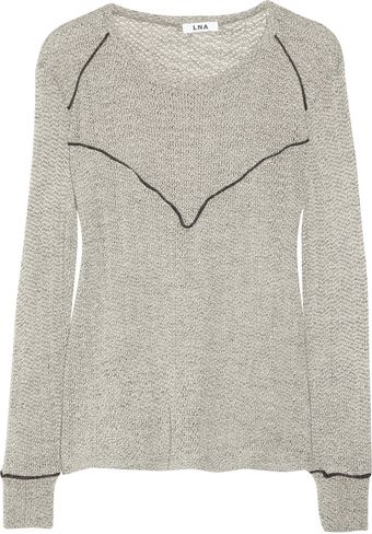 LNA Carine Openknit Cottonblend Sweater - Lyst