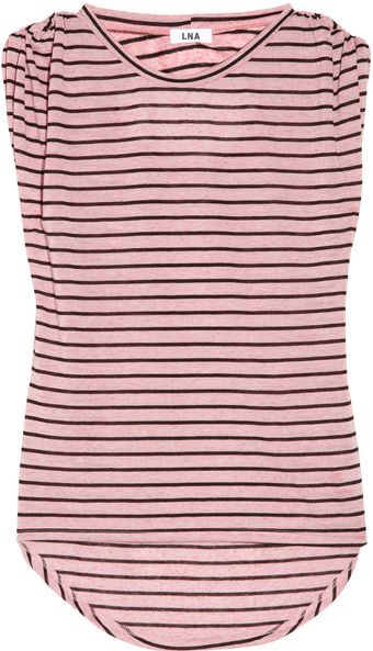 LNA Gisele Striped Jersey Top - Lyst