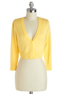 ModCloth The Dream Of The Crop Cardigan in Lemon - Lyst