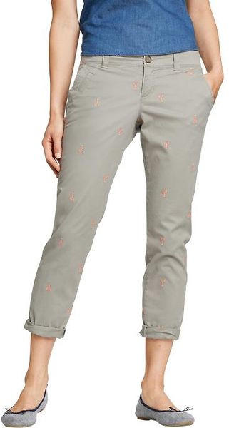 Old Navy Embroidered graphic Boyfriend Skinny Khakis in Khaki (lodge ... Old Navy Embroidered graphic Boyfriend Skinny Khakis in Khaki (lodge ...