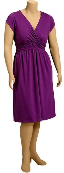 Old Navy Plus Shirred Jersey Dresses in Purple (monaco plum)