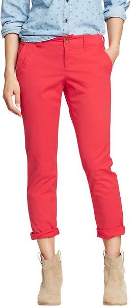 Old Navy Boyfriend Skinny Khakis - Lyst