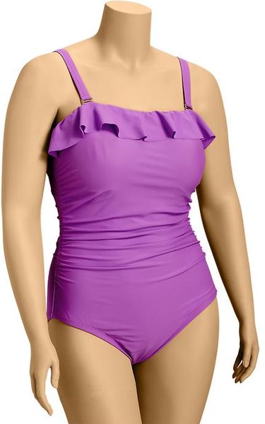 Old Navy Plus Ruffled Swimsuit in Purple (westminister violet)