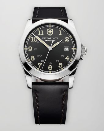 Victorinox Infantry Leather Watch - Lyst