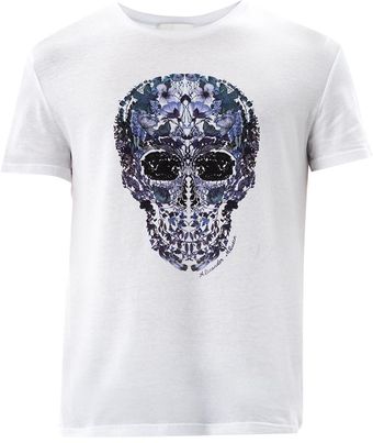 Alexander McQueen Floral Skull print T-shirt - Lyst