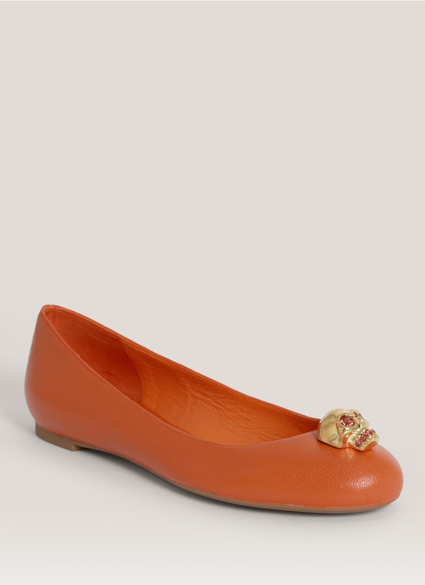 mcqueen skullembellished leather ballerina flats mcqueen skullembellished leather ballerina flats