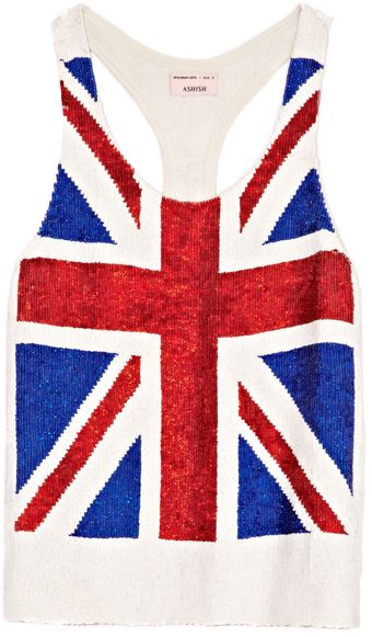 Ashish Sequin Union Jack Tank Top - Lyst