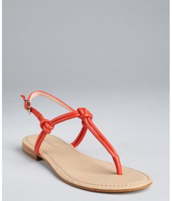 BCBGeneration Cherry Grained Leather Knotted Bavia Thong Sandals - Lyst
