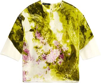 Dolce & Gabbana  Paint Print Washed Silk Tee - Lyst