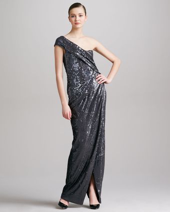 Donna Karan New York Sequined Oneshoulder Gown - Lyst