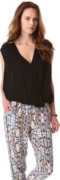 Ella Moss Stella Crepe Surplice Top - Lyst