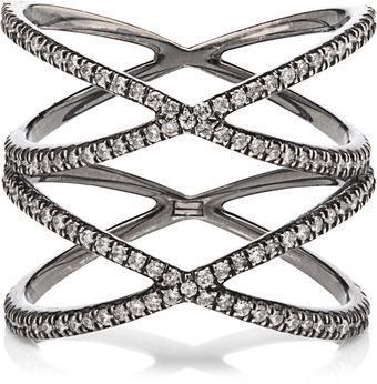 Eva Fehren  18k Blackened White Gold Xx Ring with White Diamonds - Lyst