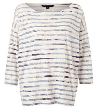 French Connection River Stripe Slash Neck Top - Lyst