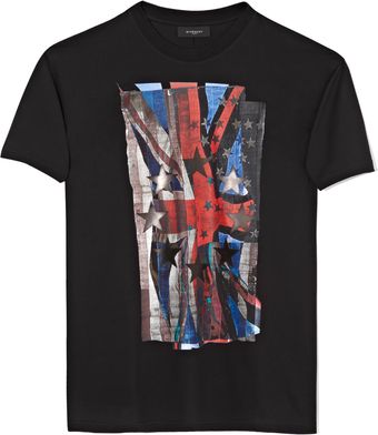 Givenchy Black Union Jack Tshirt - Lyst
