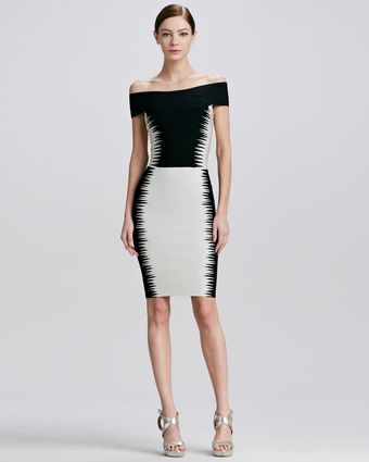 Hervé Léger Berthacollar Dress - Lyst