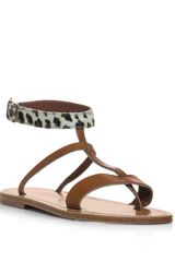 K. Jacques Leopard and Leather Sandals