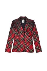 Moschino Tartan Plaid Jacket with Paint Drip Effect