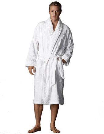 Polo Ralph Lauren Cabled Shawl Collar Robe - Lyst