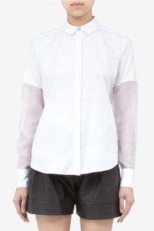 Prabal Gurung Poplin and Organza Shirt - Lyst