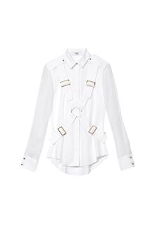 Prabal Gurung Shirt with Long Sheer Sleeves and Harness - Lyst