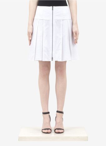 Proenza Schouler Perforated Flared Cotton Skirt - Lyst