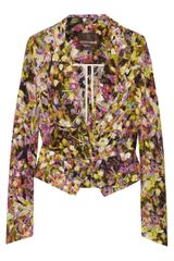 Roberto Cavalli Floral Print Crepe Jacket