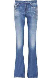 Roberto Cavalli Metallicembroidered Bootcut Jeans - Lyst