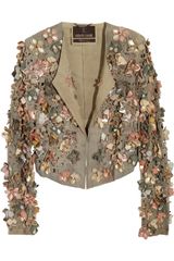 Roberto Cavalli Appliquéd Suede Jacket