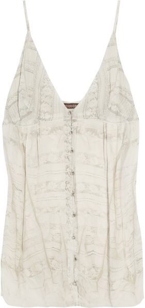 Roberto Cavalli Printed Voile Top - Lyst