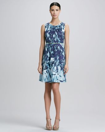 T Tahari Tyra Printed Fit and Flare Dress - Lyst